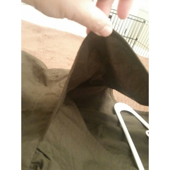 LOFT Dark Brown V neck Blouse Top with Scalloped Hem - Picture 5 of 5